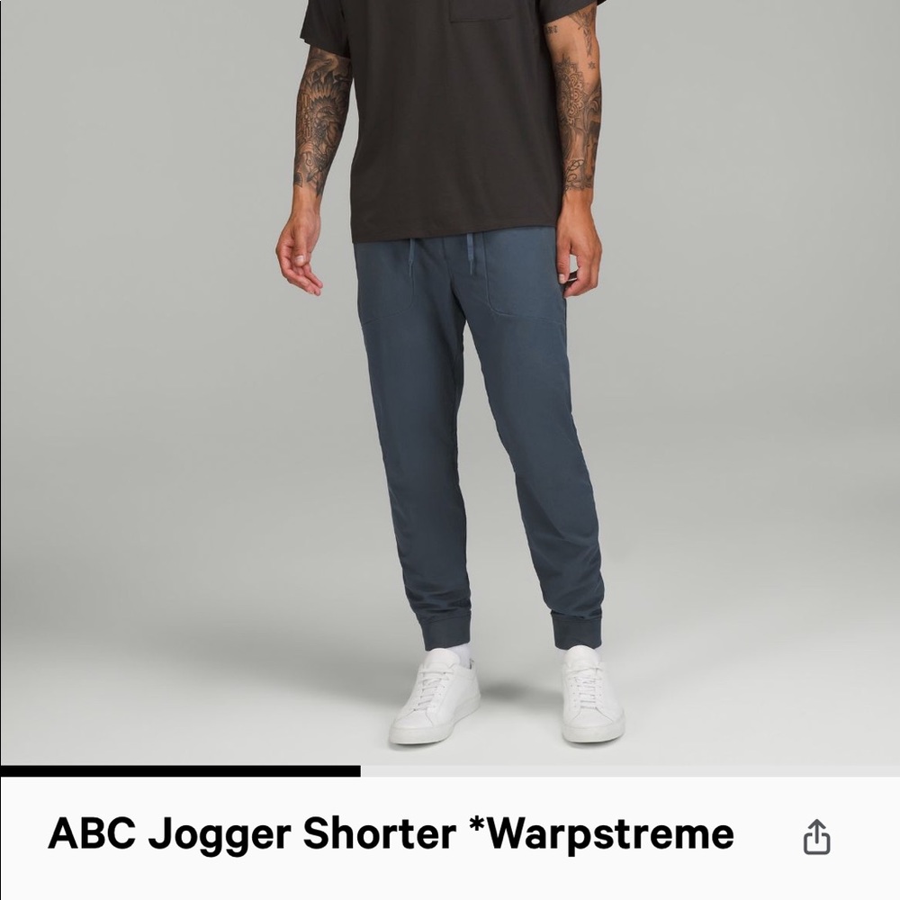 Lululemon ABC Jogger short 28” inseam iron blue